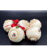 Vintage 1979 Kurt S. Adler Lot of 5 Christmas Lace Crochet Cloth Bow Orn... - $77.43 CAD