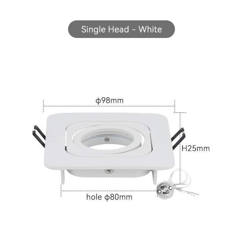 Double Hea led spotlight Emded Led ceiling trim  MR16 GU10 halogen bulb light fi - £146.51 GBP