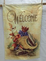 Garden Flag 25x38 Welcome Horn Of Plenty Design By Vicky Howard - $10.00