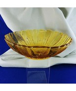 Indiana Glass Bowl Amber Sunflower Mid Century Fruit Bowl Beautiful Texture - £43.78 GBP