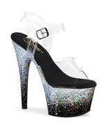 PLEASER 7&quot; Heel Women&#39;s  Clear Platform Ankle Strap Sandal ADO708SS/C/B-SG - $113.03 CAD