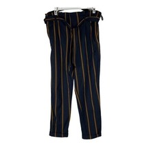 Zara Trafaluc Collection Striped Navy &amp; Mustard Tie-Waist Pants Size Small - $422.56 MXN