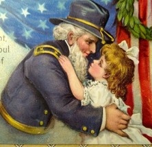 Decoration Day Civil War Soldier USA General Hugs Child Postcard Ser 150 Gabriel - £40.01 GBP