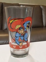 DC Comics Superman Pint Glass 12 FLuid Oz Vtg 2000&#39;s Made In The USA 6&quot; ... - $25.04