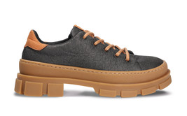 Zapato vegano con cordones y suela chunky goma antideslizante en tejido ... - $158.80