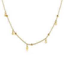 18K Gold-Plated Round Sequin Necklace - £10.41 GBP