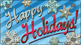 Happy Holidays Blue Snow Novelty Mini Metal License Plate Tag - $14.95