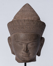 Antico Banteay Srei Stile Beige a Cavallo Khmer Buddha Testa - 35cm/35.6cm - $754.06