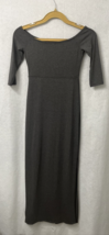 Love Cameron Women Gray 3/4 Sleeve Side Slit Empire Waist Long Maxi Dres... - £5.81 GBP