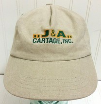 Vintage J &amp; A CARTAGE Hat Advertising Ball Cap Adjustable Lands End Khak... - £26.25 GBP