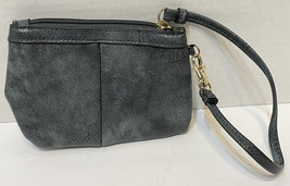 Vintage Wilson Leather Womens Gray Leather Wristlet Pouch 6.5 x 4.5 in - £11.74 GBP