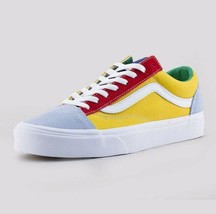 VANS Old Skool Blue Yellow Green Red Colorblock Suede Shoes Wm&#39;s 8.5 NWT... - $62.99