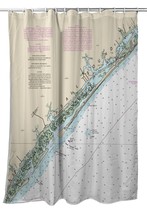Betsy Drake New River Inlet to Cape Fear - Topsail, NC Nautical Map Shower - £85.54 GBP