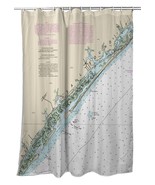 Betsy Drake New River Inlet to Cape Fear - Topsail, NC Nautical Map Shower - £85.65 GBP