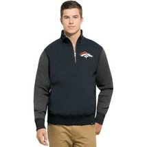 '47 Denver Broncos Men's Triple Coverage 1/4-Zip Pullover Fleece Jacket L Blue - $55.43