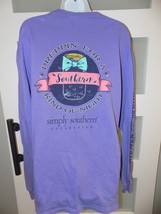 Simply Southern Purple Preppin&#39; For A Kind Of Night Long Sleeve Shirt Size L EUC - £16.53 GBP