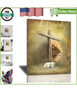 Artistic 12x16 Framed Canvas of Lion King and Lamb - Modern Christian Decor - $55.93 CAD