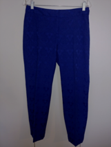 ELLEN TRACY LADIES BLUE ANKLE PANTS-2-NWOT-COTTON/POLY/SPANDEX-PATTERN H... - $17.59