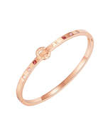 Cubic Zirconia &amp; 18K Rose Gold-Plated &#39;Love&#39; Bangle - £14.93 GBP