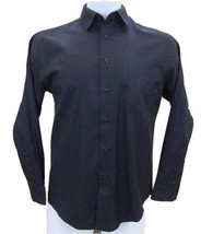 Pronto Uomo Modern Fit Black Long Sleeve Shirt Men&#39;s Size 16 32/33  100% Cotton - £23.63 GBP
