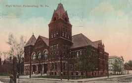 Postcard High School Parkersburg West Virginia Street View c1913 - £3.55 GBP