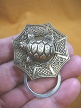 (E-519) Tortoise turtle loop octagon brass Eyeglass pin pendant ID badge holder - £17.18 GBP