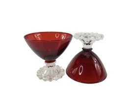 Vintage Anchor Hocking Royal Ruby Red Boopie Berwick Sherbet Glasses Set... - £15.55 GBP