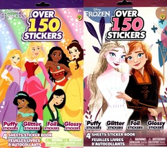 Disney Princess & Frozen - Over 150 Includes Stickers Collection Book (Set of 2) - $12.86