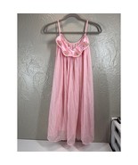 Vintage Pink Babydoll Nightie Nightgown Floral Embroidered Womens Size M... - $820.07 MXN