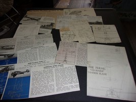 Flying model Scale Drawings &amp; Plans From Magazines Scrapbook Loose Pages 1930&#39;s - £11.85 GBP