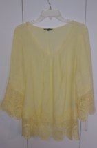 Unique Spectrum Ladies Yellow RAYON/POLY 3/4-SLEEVE PULL-OVER TOP-2X-NWOT - £10.49 GBP