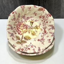 2 Johnson Brothers ROSE CHINTZ Square Coupe Cereal Bowls 6.25&quot; - £18.61 GBP