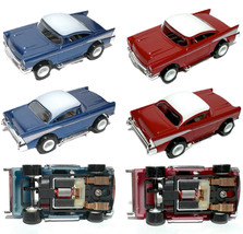 2pc New AFX&#39;tras BULLDOG American Grafitti 1957 Chevrolet Custom Slot Cars RTR! - £77.87 GBP