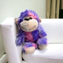 Calplush Monkey Chimp Glass Eyes Nose Pink Purple 7&quot;  Plush Stuffed Animal - £10.34 GBP
