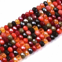 Electroplate Glass Beads 10 Strands mixed color AB Faceted 3x2mm rondell... - $9.49