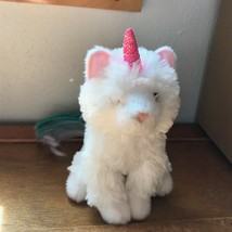 Gently Used Douglas Plush White Unicorn Kitty Cat Stuffed Animal – 7 inches high - £12.09 GBP