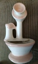 VINTAGE  Pink &amp; White CANDLESTICK TELEPHONE CERAMIC SHELF PLANTER VASE - $29.69