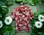 High Seas Trading Co Shirt Mens Medium Hawaiian Floral Tropical Red Whit... - $27.72