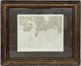 Jack Levine Lithograph Etching &quot;Girls Of Tunbridge Alley Iii&quot; Pencil Signed - £474.64 GBP