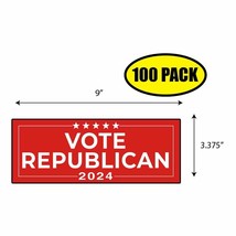 100 Pack 3.37&quot;x9&quot; Vote Republican 2024 Sticker Decal Humor Funny Gift BS0355 - £67.93 GBP