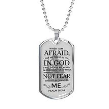 Express Your Love Gifts My Trust is in God Psalm Necklace Engraved Stainless Ste - £43.43 GBP