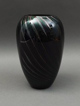 Robert Eickolt 1988 Signed Black Dichroic Iridescent Vase 7 3/4&quot; - £316.97 GBP