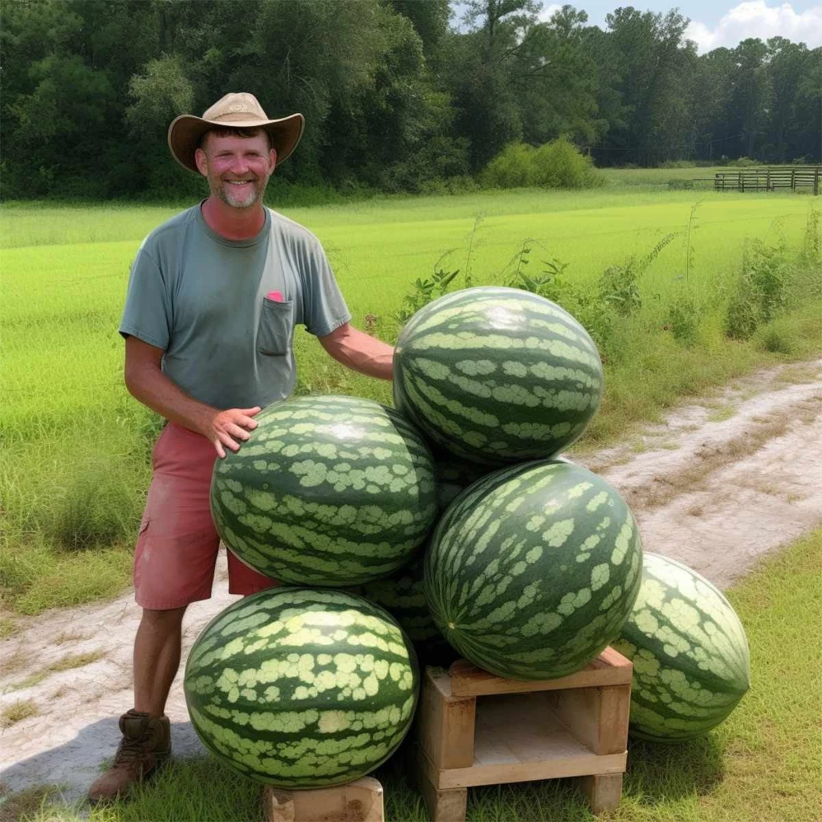 12 Florida Giant Watermelon Seeds - ORGANIC - Heirloom - Non GMO  - $83.70 MXN