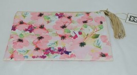 Mary Square 20089  Pink Floral Pouch Multi Color Flowers Off White - £11.84 GBP
