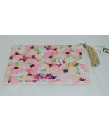 Mary Square 20089  Pink Floral Pouch Multi Color Flowers Off White - £11.85 GBP