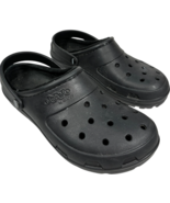 Jibbitz by Crocs Presley Lined Black Slip-on Rubber Clogs Men&#39;s size 12 - $31.32