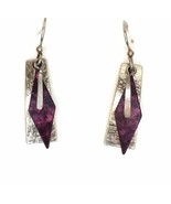 1980s Rock Glam Inspired Dangle Drop Earrings Polygon Layered Retro Style - £9.40 GBP