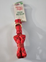 Merry &amp; Bright Collection S Festive Christmas Dog Collar Red Plaid Bow T... - $9.80