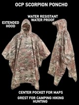 NEW WATERPROOF OCP SCORPION MILITARY PONCHO WET WEATHER SHELTER HALF - £20.64 GBP