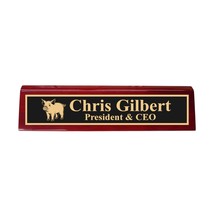 Desk Wedge Name Plate - PERSONALIZED - PIglet - 11 Inches (Black Piano) - $43.11